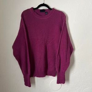 Dockers Women's Purple Sweater Size PM Cozy Waffle Knit Anchor